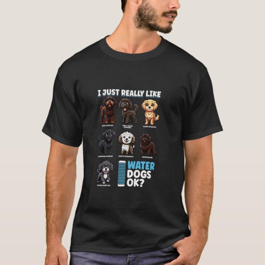 T-shirt Chiens de Bande Dessinée d'Eau (Devant)