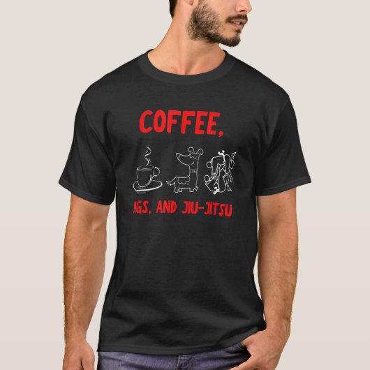 T-shirt Chiens de Café Jiu Jitsu (Devant)