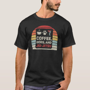T-shirt Chiens De Café Retro vintages Jiu Jitsu Chemise Po