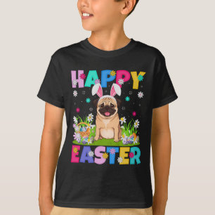 T-shirt Chiens de carlin Joyeux Oeufs de Pâques Chasse Bun