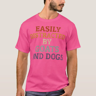 T-shirt Chiens De Compagnie Chèvres Adieu Facilement Distr