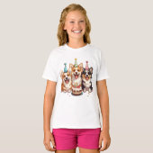 T-shirt Chiens de Corgi d'anniversaire (Devant entier)