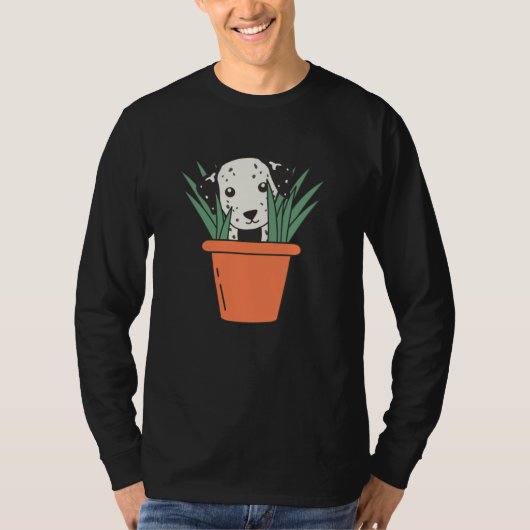 T-shirt Chiens de Dalmatie plante Chiens de Pot à fleurs C (Devant)