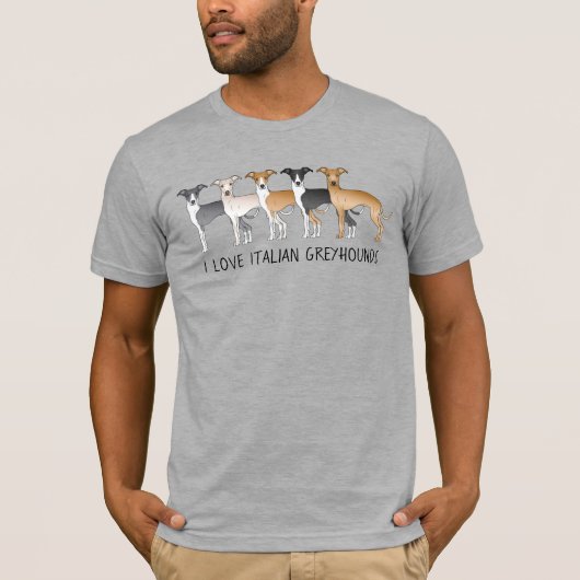 T-shirt Chiens De Dessin Grisons Italiens Avec Texte Perso (Devant)