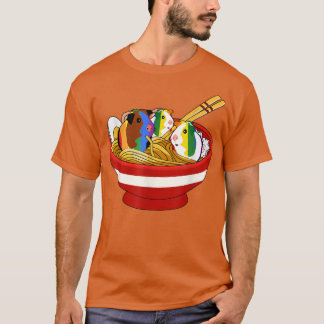 T-shirt Chiens De Guinée En Ramen Amusant Anime Amoureux d