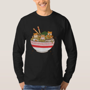 T-shirt Chiens de Kawaii mangeant Ramen