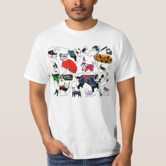T-shirt Chiens de New York dans des manteaux (Devant)