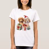 T-shirt Chiens De Noël Avec Cadeaux (Devant)
