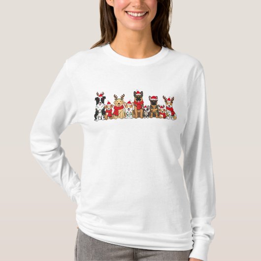 T-shirt Chiens de Noël | Chiot de vacances mignon (Devant)