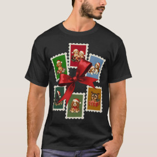 T-shirt Chiens de Noël Collection de timbres chiots 