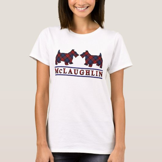 T-shirt Chiens de Scottie de tartan de McLaughlin (Devant)