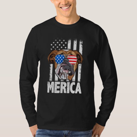 T-shirt Chiens de taureau anglais 4 juillet Merica Hommes  (Devant)