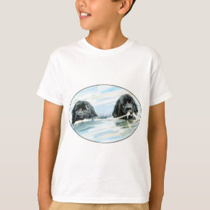 T-shirt Chiens de Terre-Neuve nageant