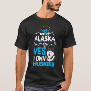 T-shirt chiens de traîneau husky Alaska course et mushing