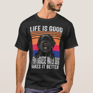 T-shirt Chiens d'eau portugais rend votre vie bonne vintag