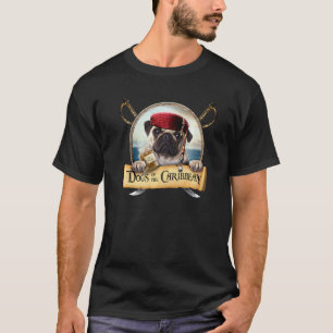 T-shirt Chiens des Caraïbes Pug Mignon Pirate Noël