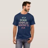 T-shirt Chiens Dimples et Donuts retro famille (Devant entier)