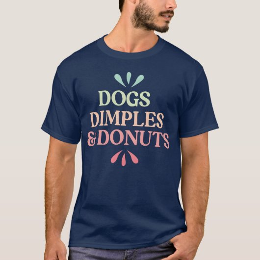 T-shirt Chiens Dimples et Donuts retro famille (Devant)