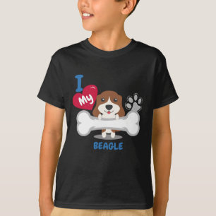 T-shirt Chiens drôles de chien de BEAGLE d'idée mignonne