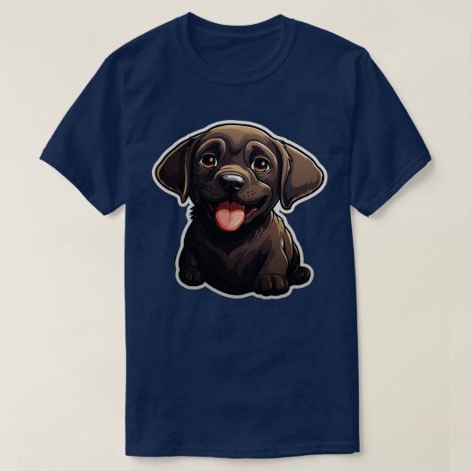 T-shirt Chiens du Labrador mignons Noirs Chocolat Labrador (Design devant)