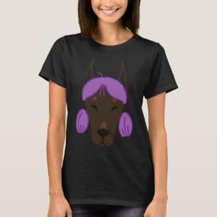 T-shirt Chiens En Chiens Drôle Drôle Purple Doberman