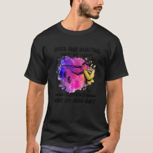 T-shirt Chiens et chasse me rendent heureux Humains me fon
