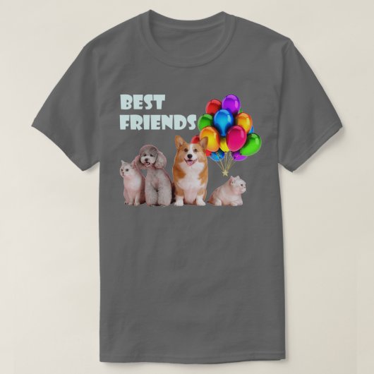 T-shirt Chiens et chats J'aime les chiens et les chats (Design devant)