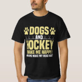 T-shirt Chiens et hockey me rendent heureux (Devant)