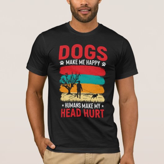 T-shirt Chiens et Humours humains (Devant)