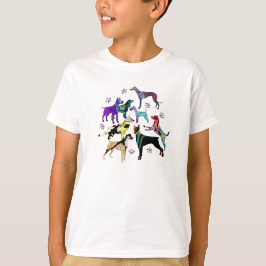 T-shirt Chiens et pattes (Devant)
