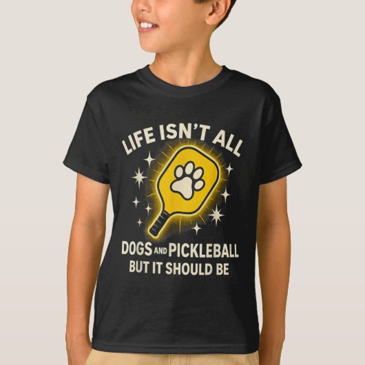 T-shirt Chiens Et Pickleball Paddle Drôle Vie Mignonne Cit (Devant)