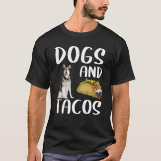 T-shirt Chiens Et Tacos Alaskan Malamute Nourriture Mexica