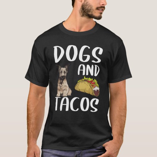 T-shirt Chiens Et Tacos Skye Terrier Nourriture Mexicaine (Devant)