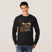 T-shirt Chiens et Ukulele me rendent heureux (Devant entier)