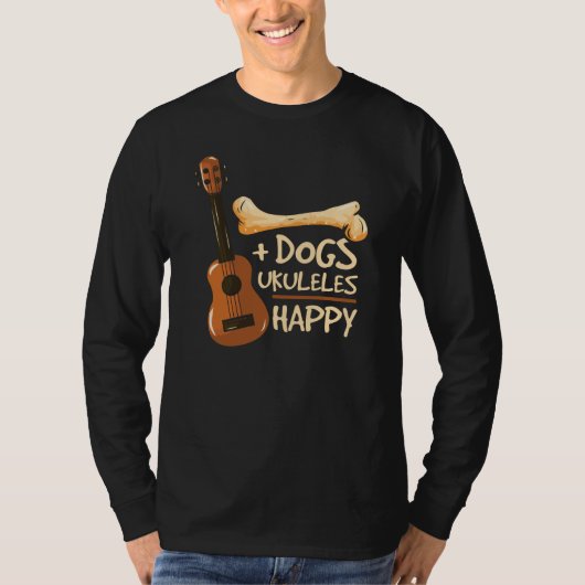 T-shirt Chiens et Ukulele me rendent heureux (Devant)