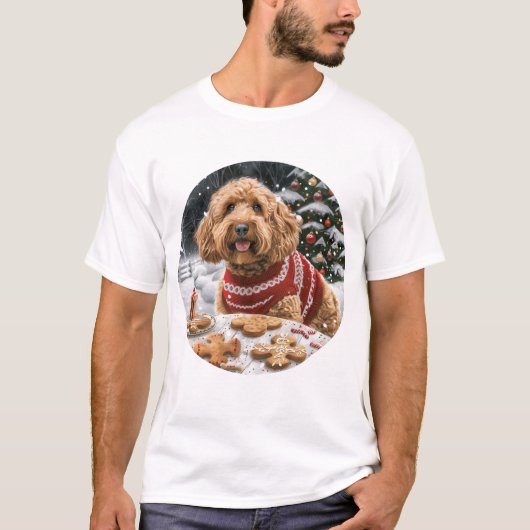 T-shirt Chiens Goldendoodle de Noël (Devant)