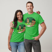 T-shirt Chiens jouant le visage de tisonnier (Unisexe)