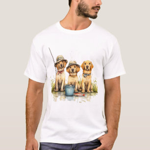 T-shirt Chiens Labrador Retriever à la pêche