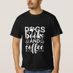 T-shirt chiens, livres et café