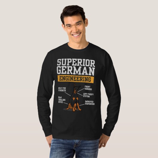 T-shirt Chiens Lover I Doberman Chien I Supérieur Allemand (Devant entier)