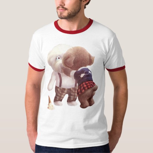 T-shirt Chiens mignons Accrochage (Devant)