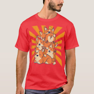 T-shirt Chiens mignons Corgi empilés
