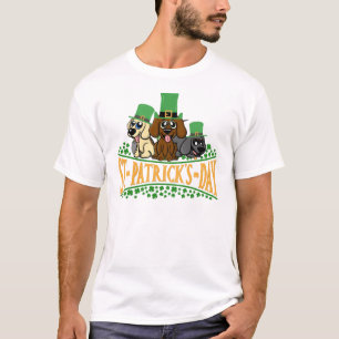 T-shirt Chiens mignons de la Saint-Patrick Chapeau de Lepr