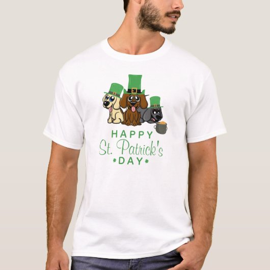 T-shirt Chiens mignons de la Saint-Patrick Chapeaux de Lep (Devant)
