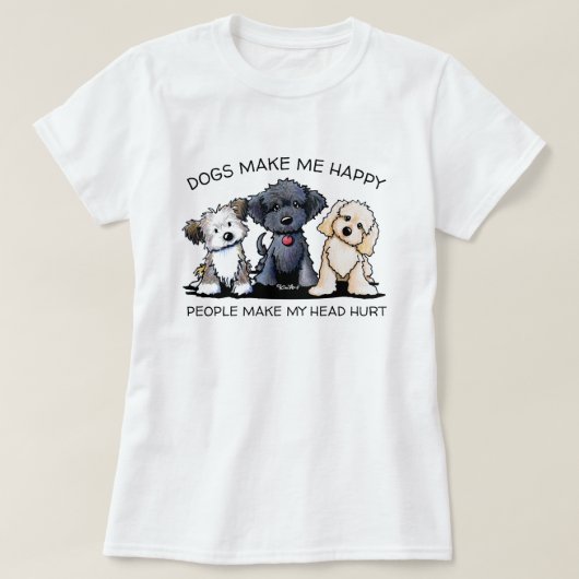 T-shirt Chiens officiels KiniArt me rendent heureux T-shir (Design devant)