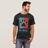 T-shirt Chiens Pitbull Cool Retro Pit Bull Chien Lover Paw (Devant entier)