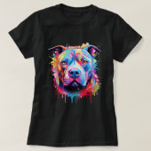 T-shirt Chiens Pitbull d'art Pitbull Terrier américain (Design devant)