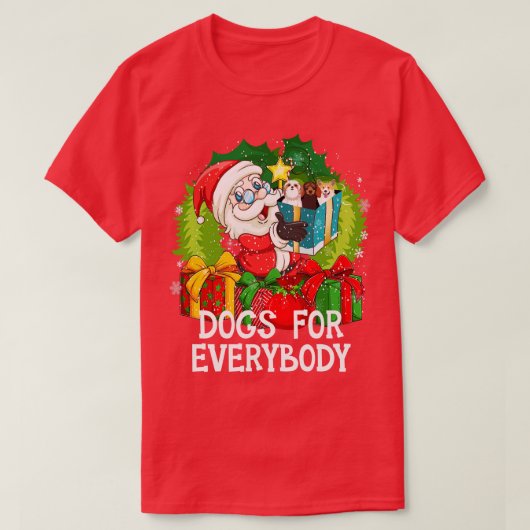 T-shirt Chiens Pour Tout Le Monde Noël Drôle Noël Mignonne (Design devant)