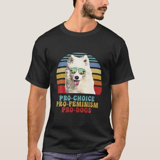 T-shirt Chiens Pro Choice Pro Feminism Pro Samoyed (Devant)