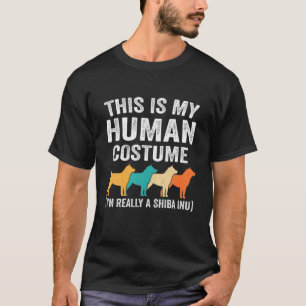 T-shirt Chiens Rétro Voici Mon Costume Humain Shiba Inu
